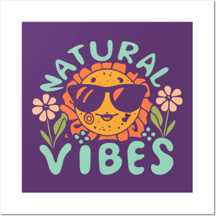 Natural Vibes Retro 70s Boho Sun Posters and Art